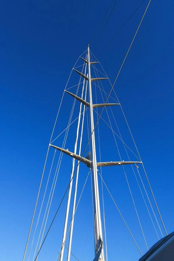 a tall metal tower aboard ATALANTE Yacht for Sale