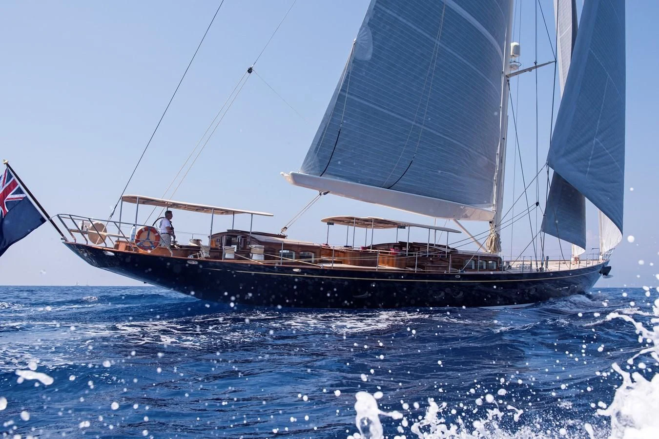 a boat sailing on the sea aboard ATALANTE Yacht for Sale
