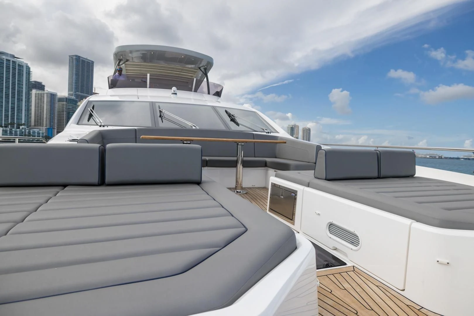 a boat on a deck aboard MR. G Yacht for Sale