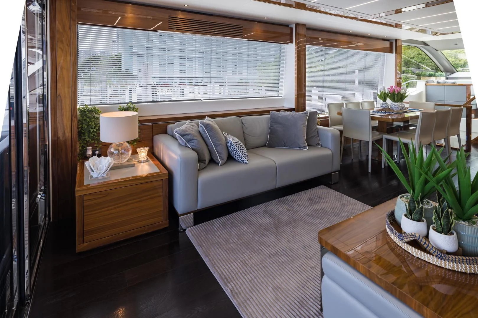a room with a bed and a table aboard MR. G Yacht for Sale