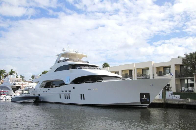 a white yacht in the water aboard MTL Yacht for Sale