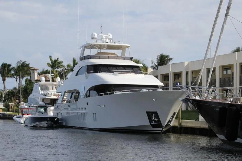 a group of boats in a harbor aboard MTL Yacht for Sale