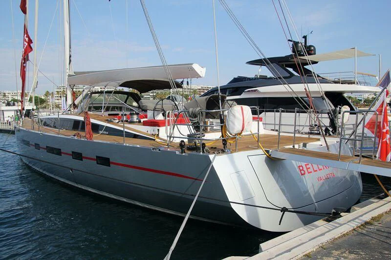 a boat docked at a pier aboard BELLKARA Yacht for Charter