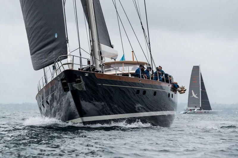 a group of people sailing on a boat aboard SASSAFRAS Yacht for Sale