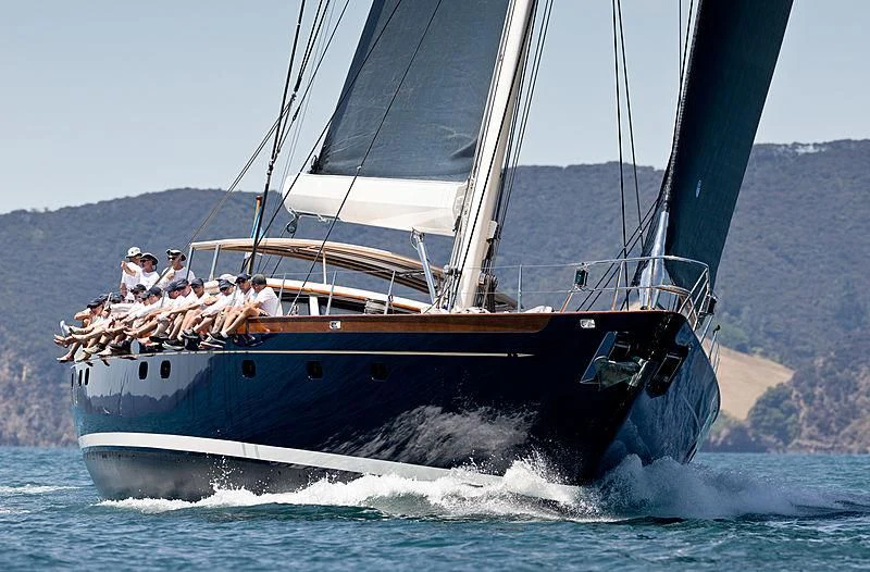 a boat with people on it aboard SASSAFRAS Yacht for Sale