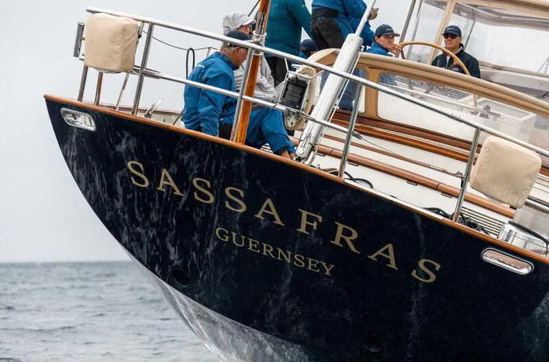 a group of people on a boat aboard SASSAFRAS Yacht for Sale