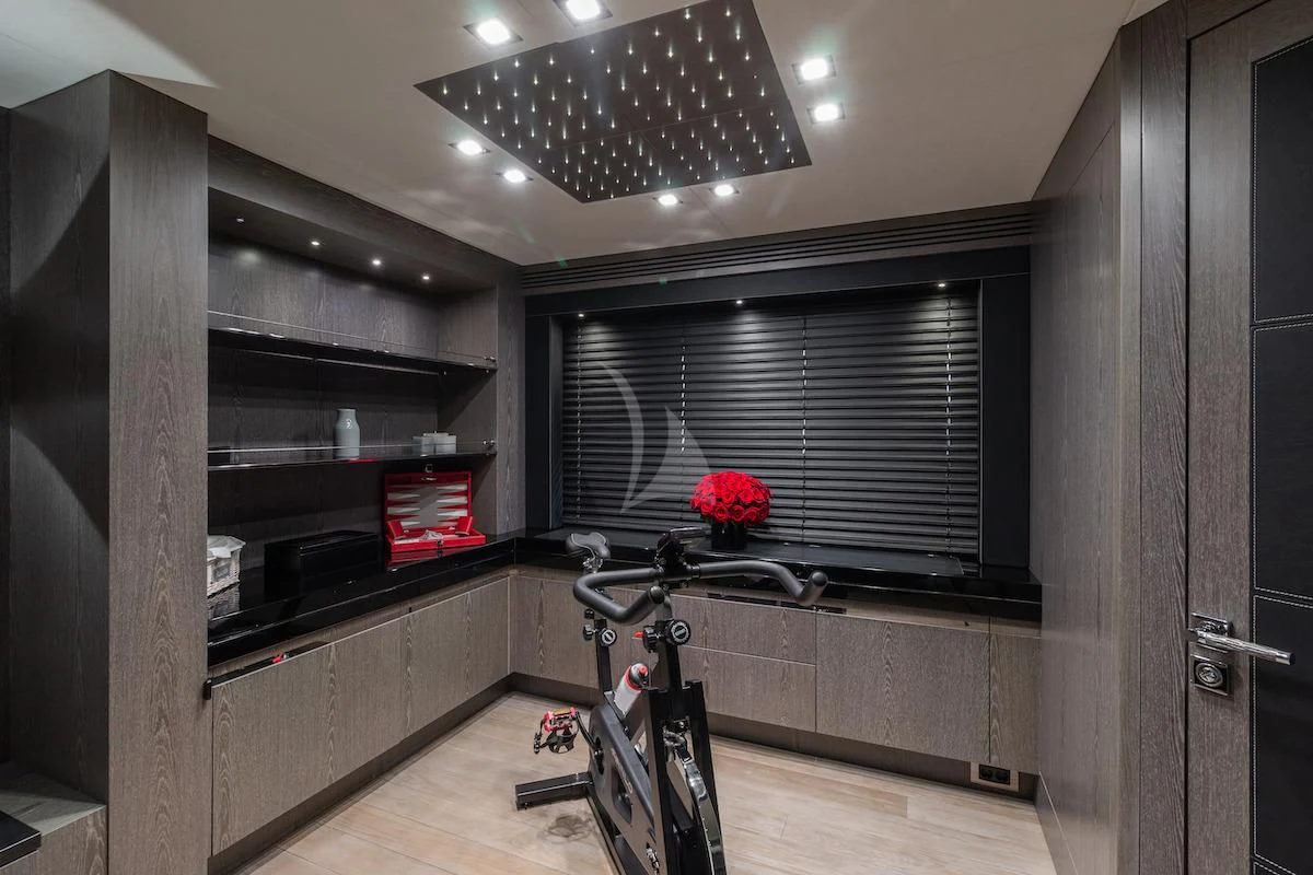 a bicycle in a kitchen aboard MATZU Yacht for Sale
