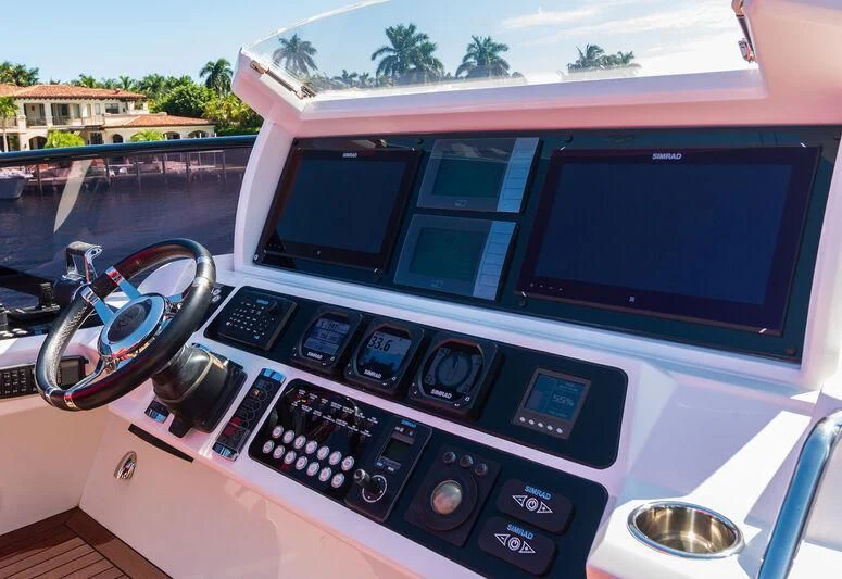 a car on the road aboard MATZU Yacht for Sale