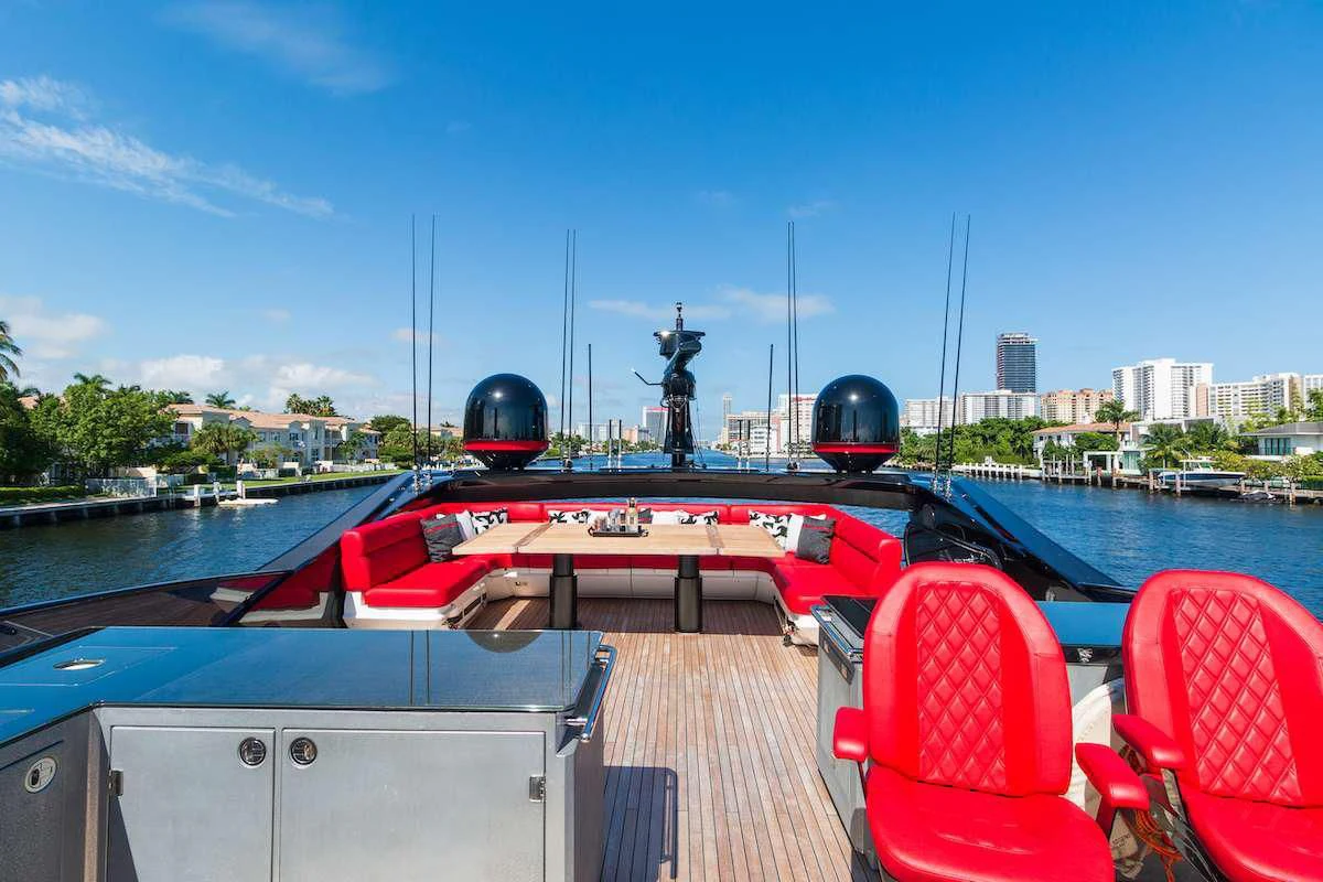 a boat on a water body aboard MATZU Yacht for Sale