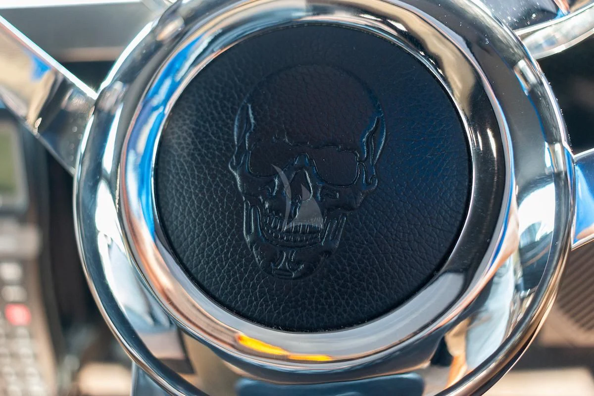 a car with a drawing on it aboard MATZU Yacht for Sale