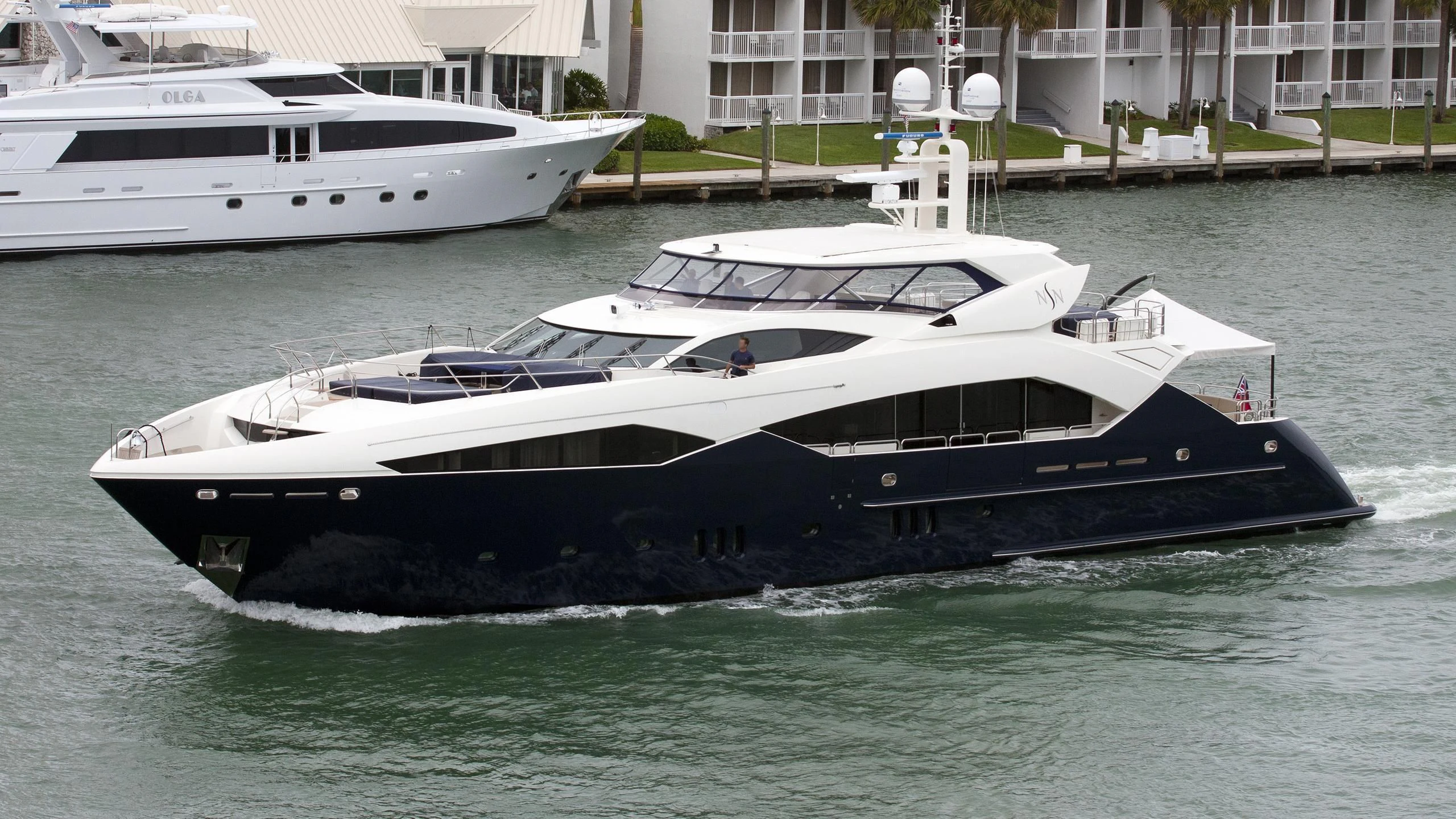 a boat in the water aboard NEVER SAY NEVER Yacht for Sale