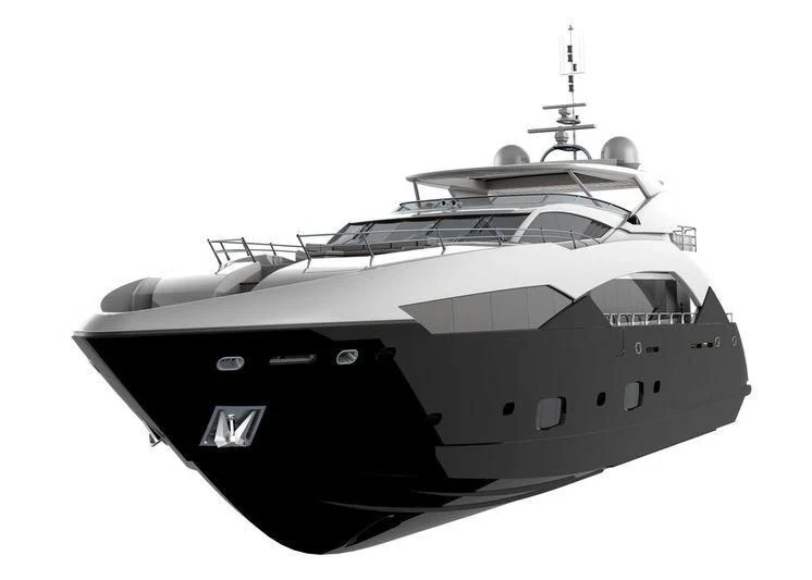a black and white boat aboard NEVER SAY NEVER Yacht for Sale