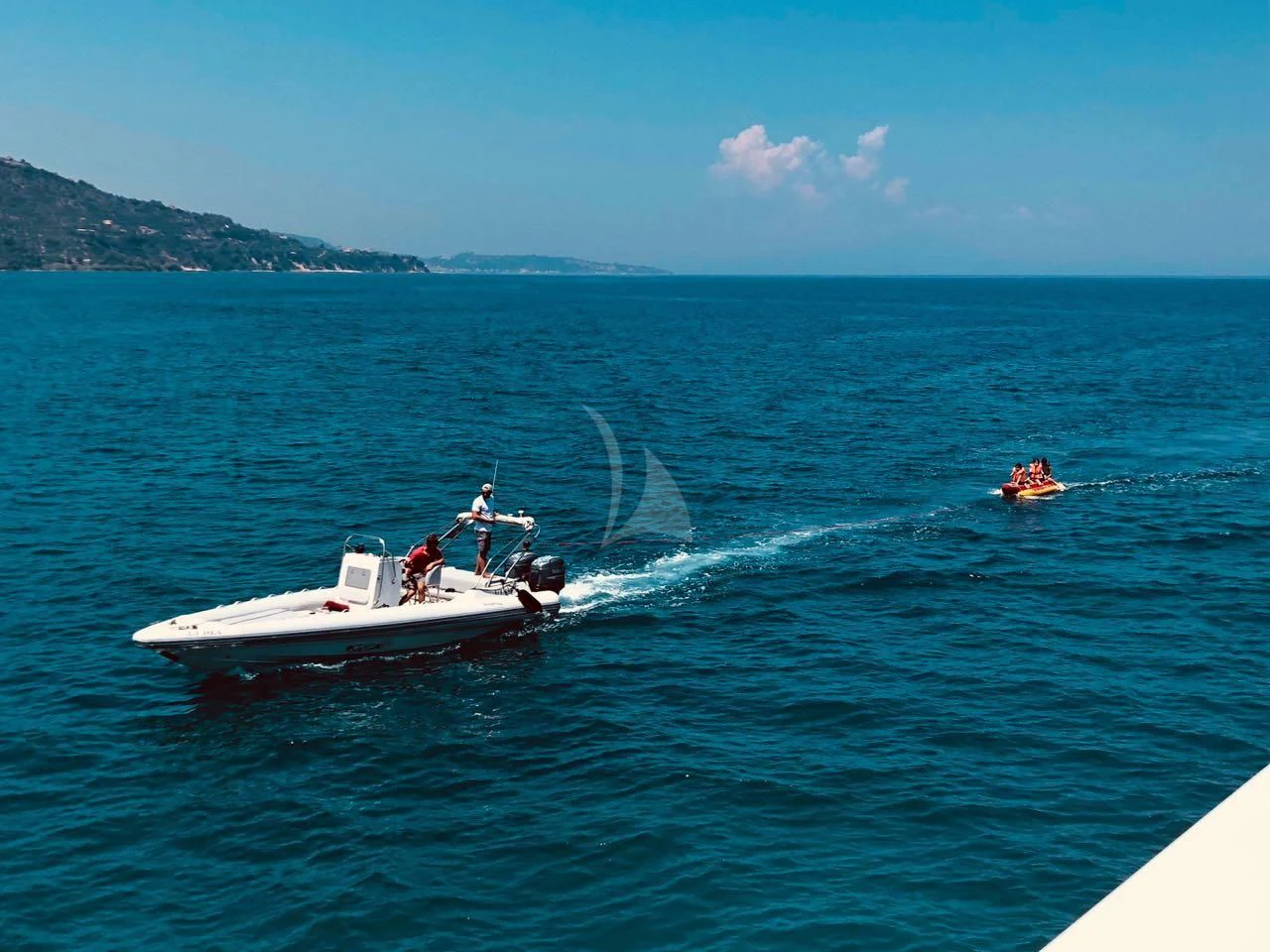 a group of people on a boat aboard I SEA Yacht for Charter