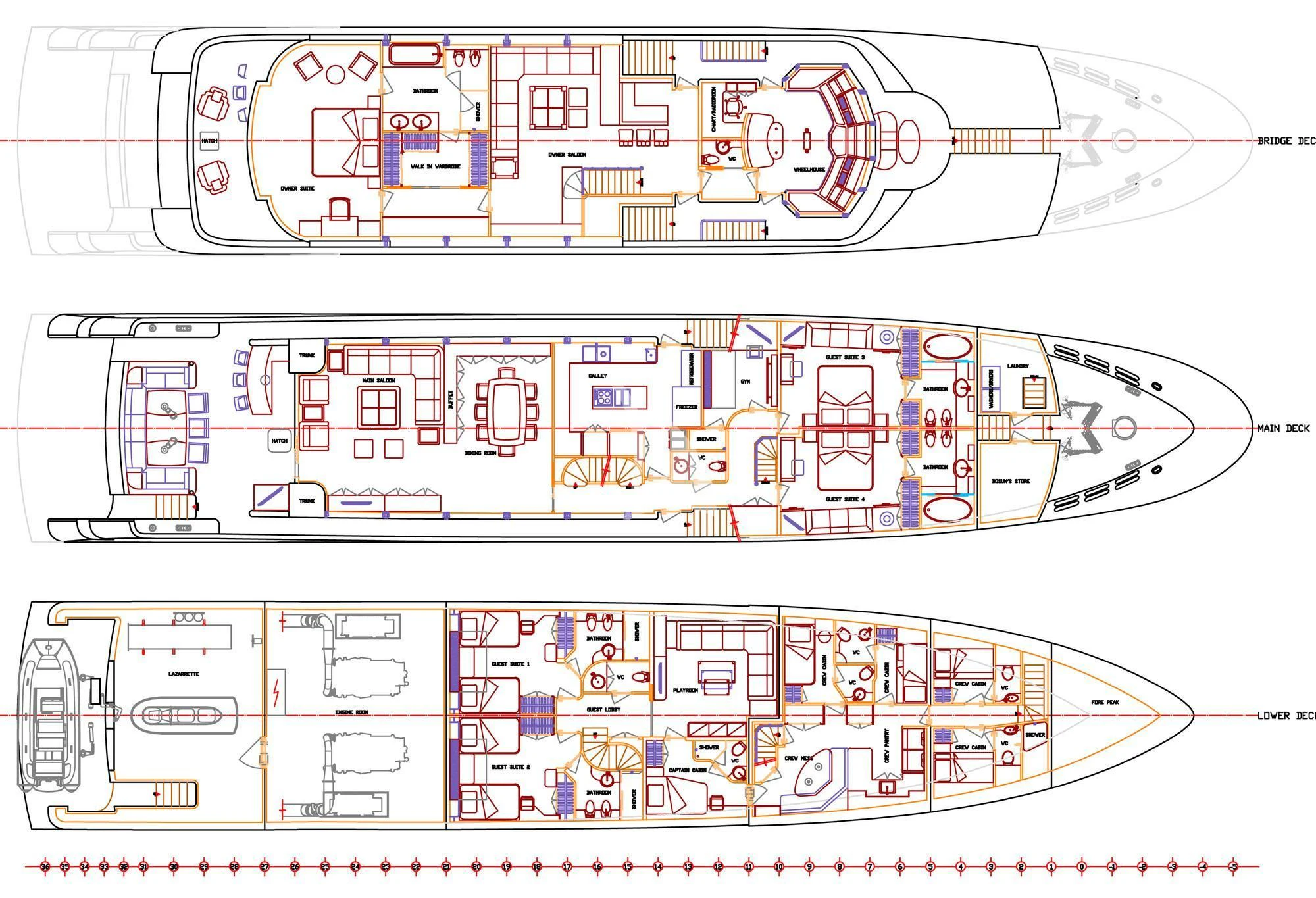 diagram, schematic aboard I SEA Yacht for Charter