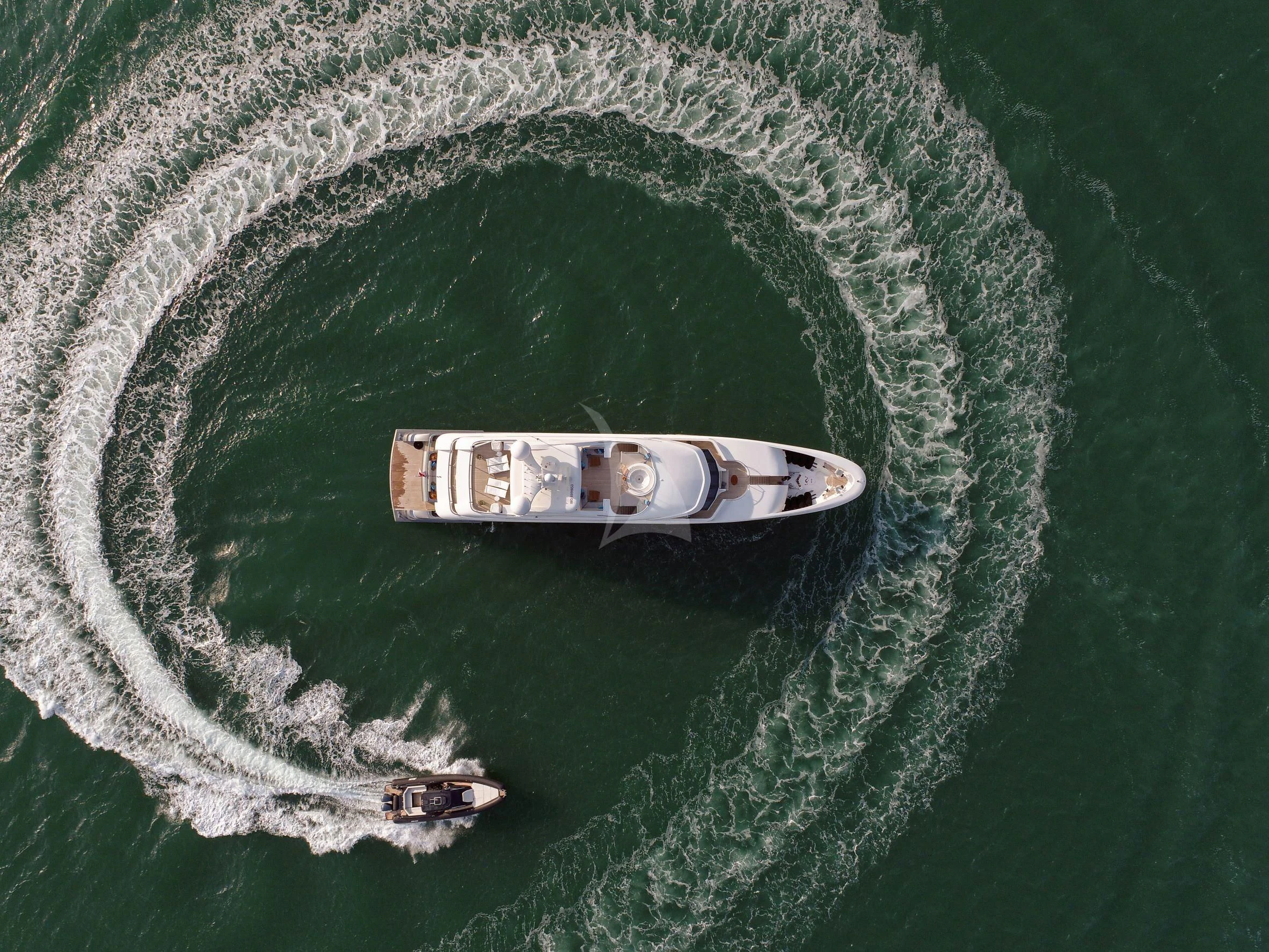 a boat in the water aboard I SEA Yacht for Charter