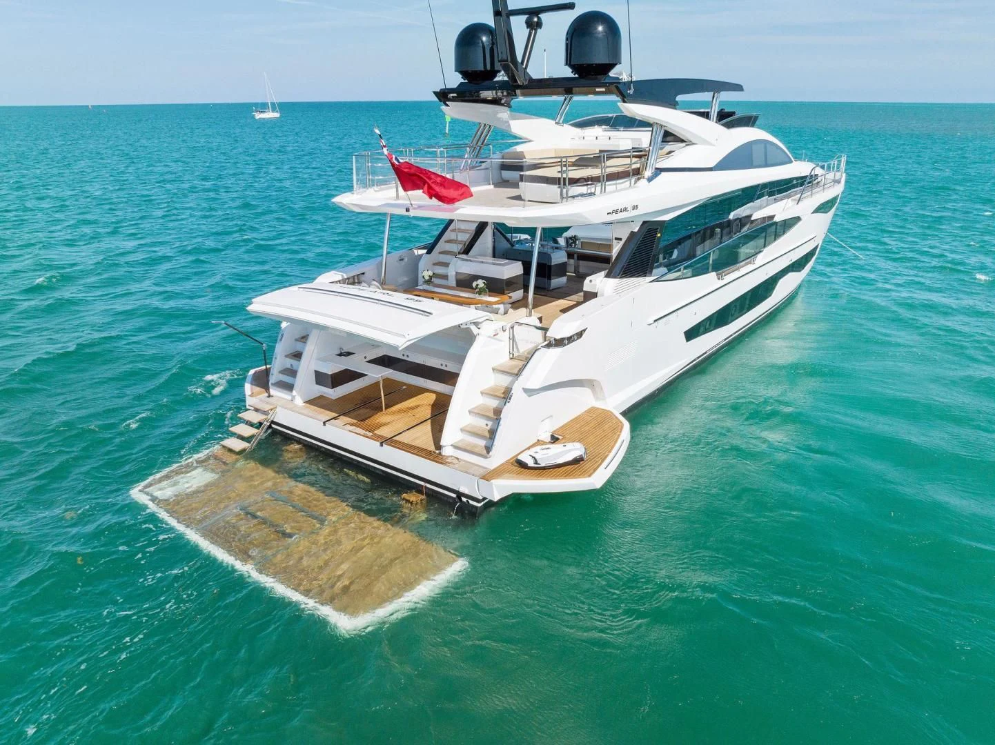 a boat on the water aboard PEARL Yacht for Sale