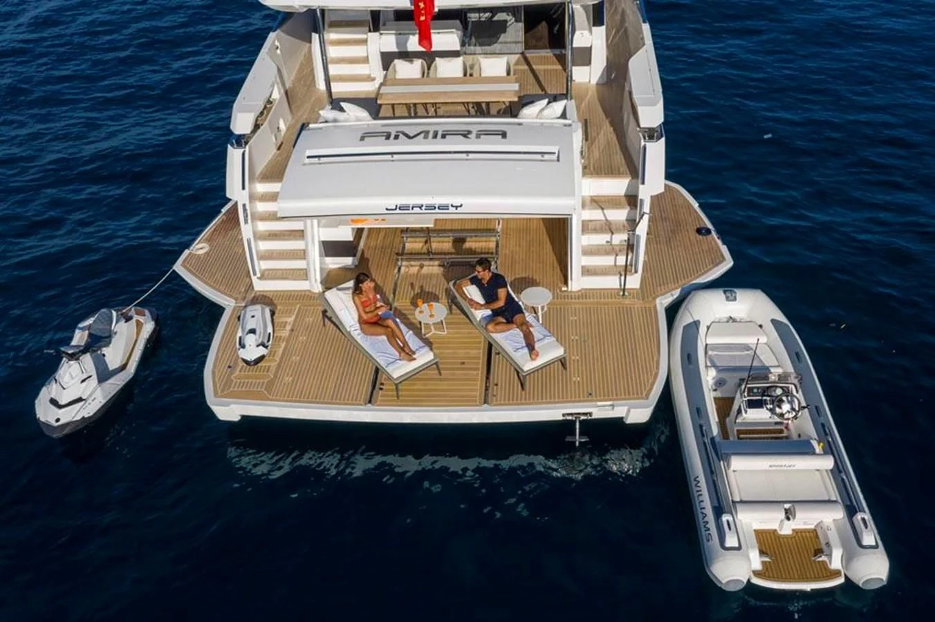 a boat with people on it aboard PEARL Yacht for Sale