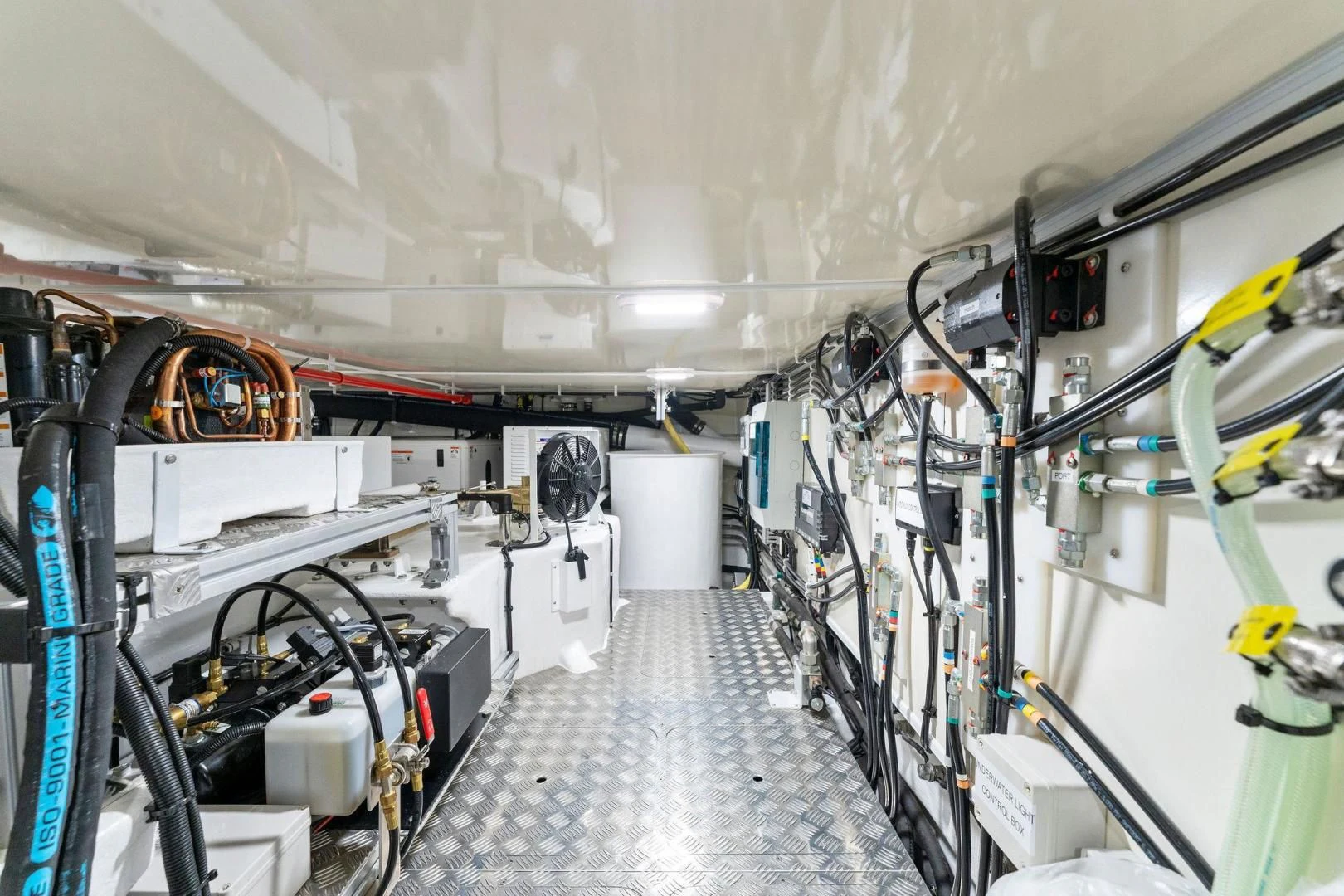 a room with machinery aboard PEARL Yacht for Sale