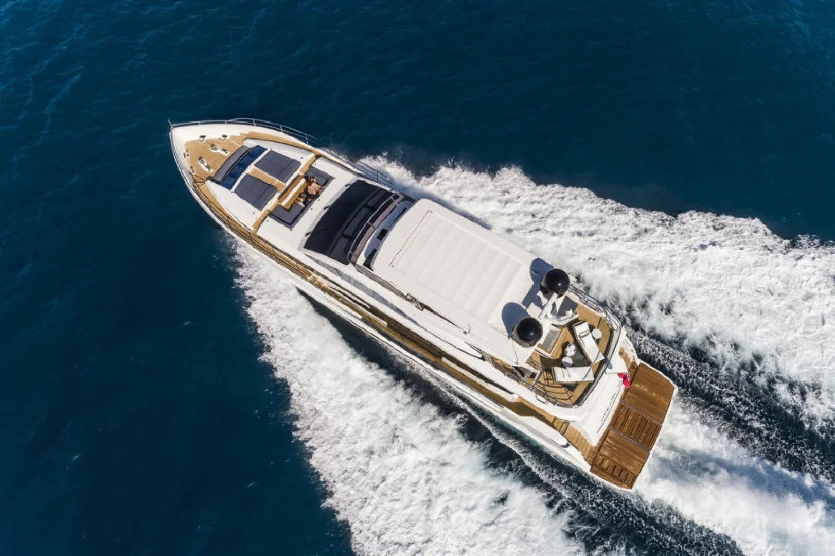 a high angle view of a boat aboard PEARL Yacht for Sale