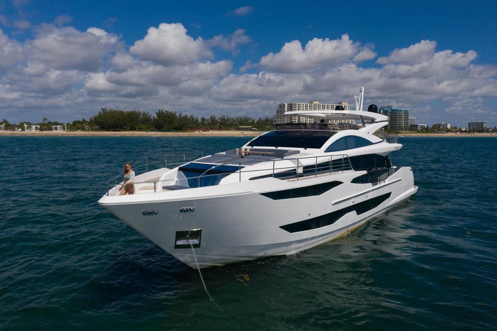 a person on a boat aboard PEARL Yacht for Sale