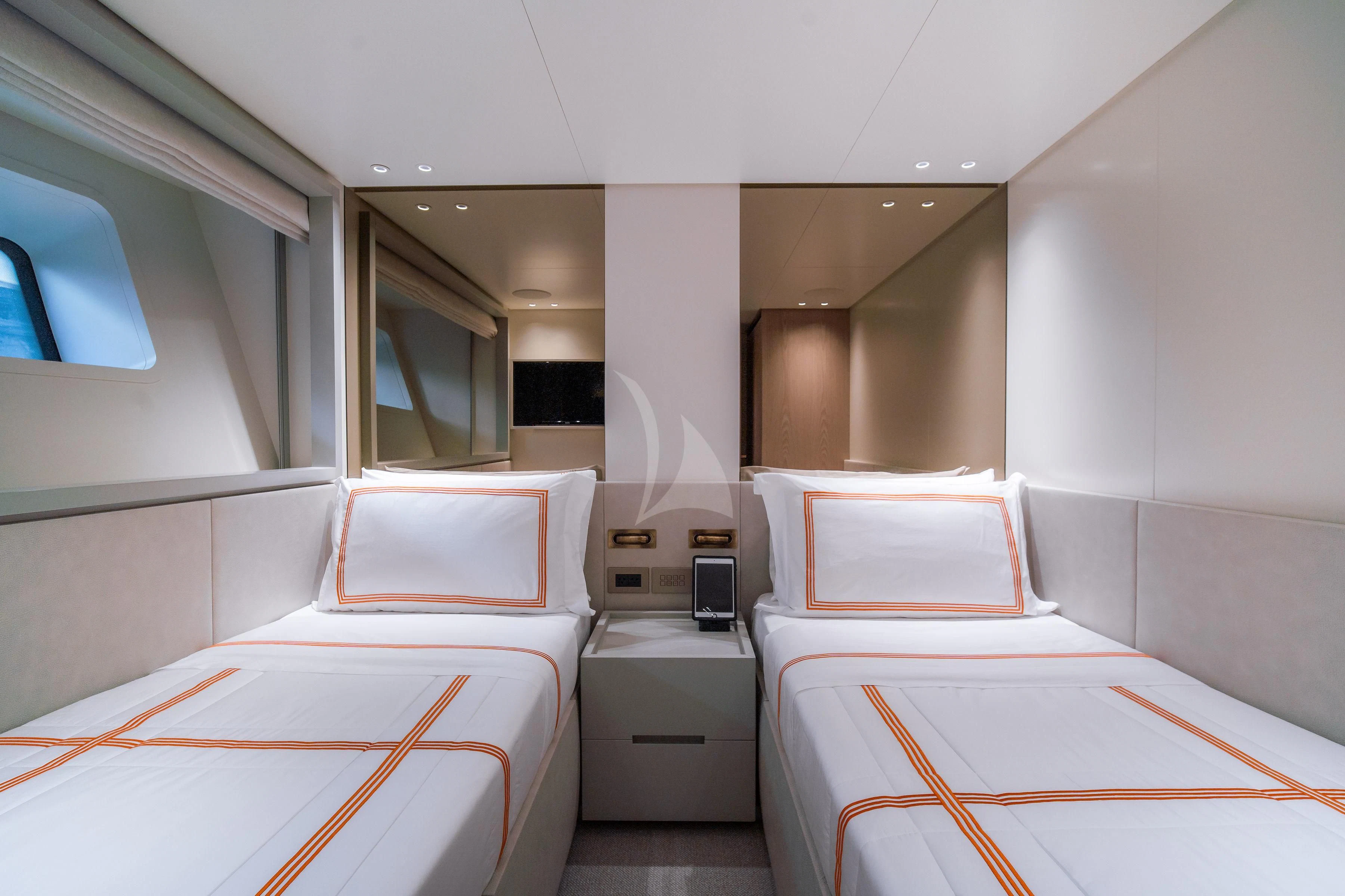 inside of a train aboard PEARL Yacht for Sale