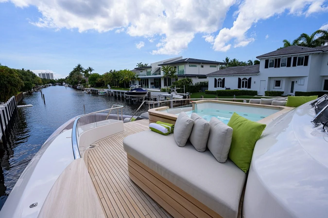a boat on a body of water aboard PEARL Yacht for Sale