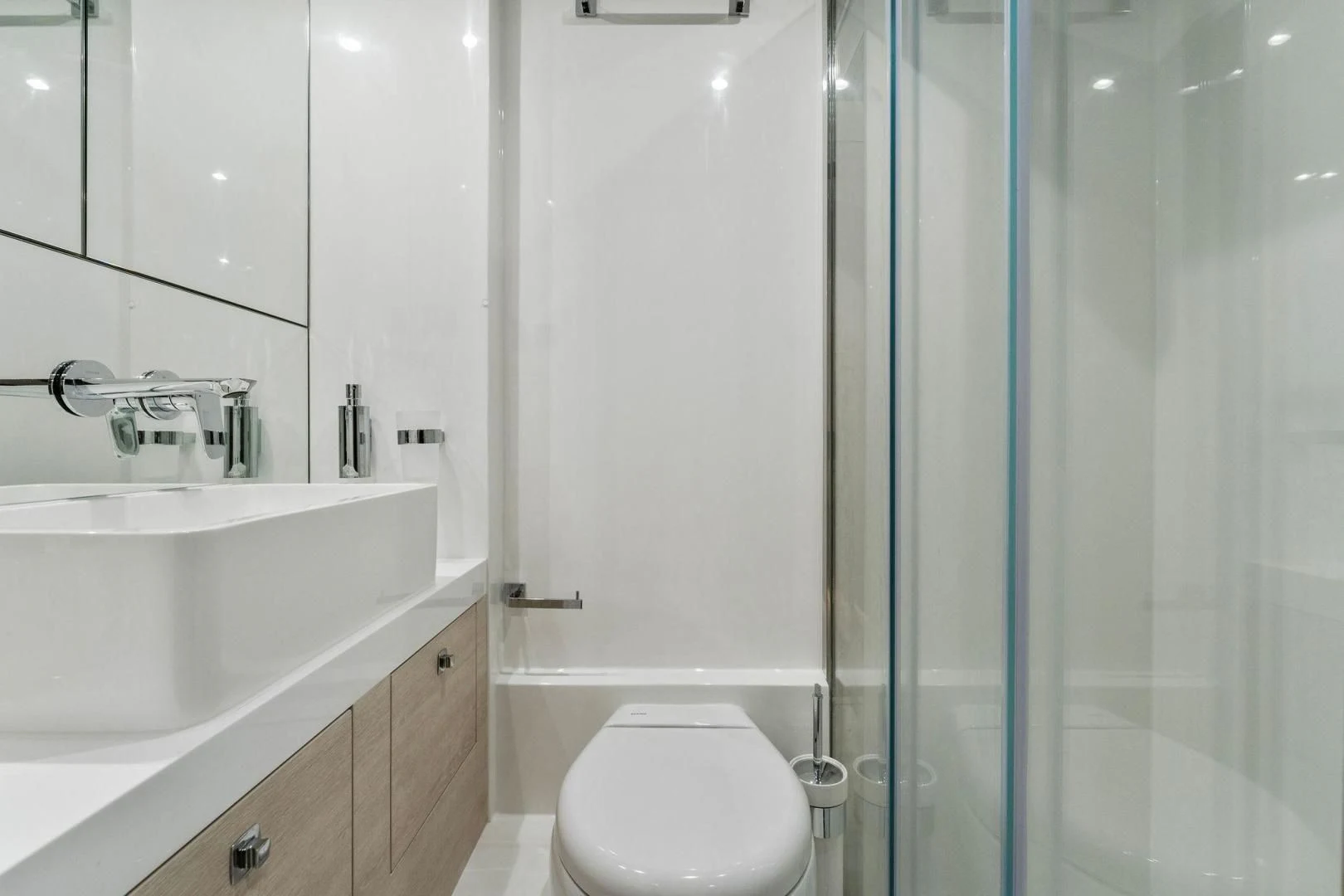 a bathroom with a sink and a toilet aboard PEARL Yacht for Sale