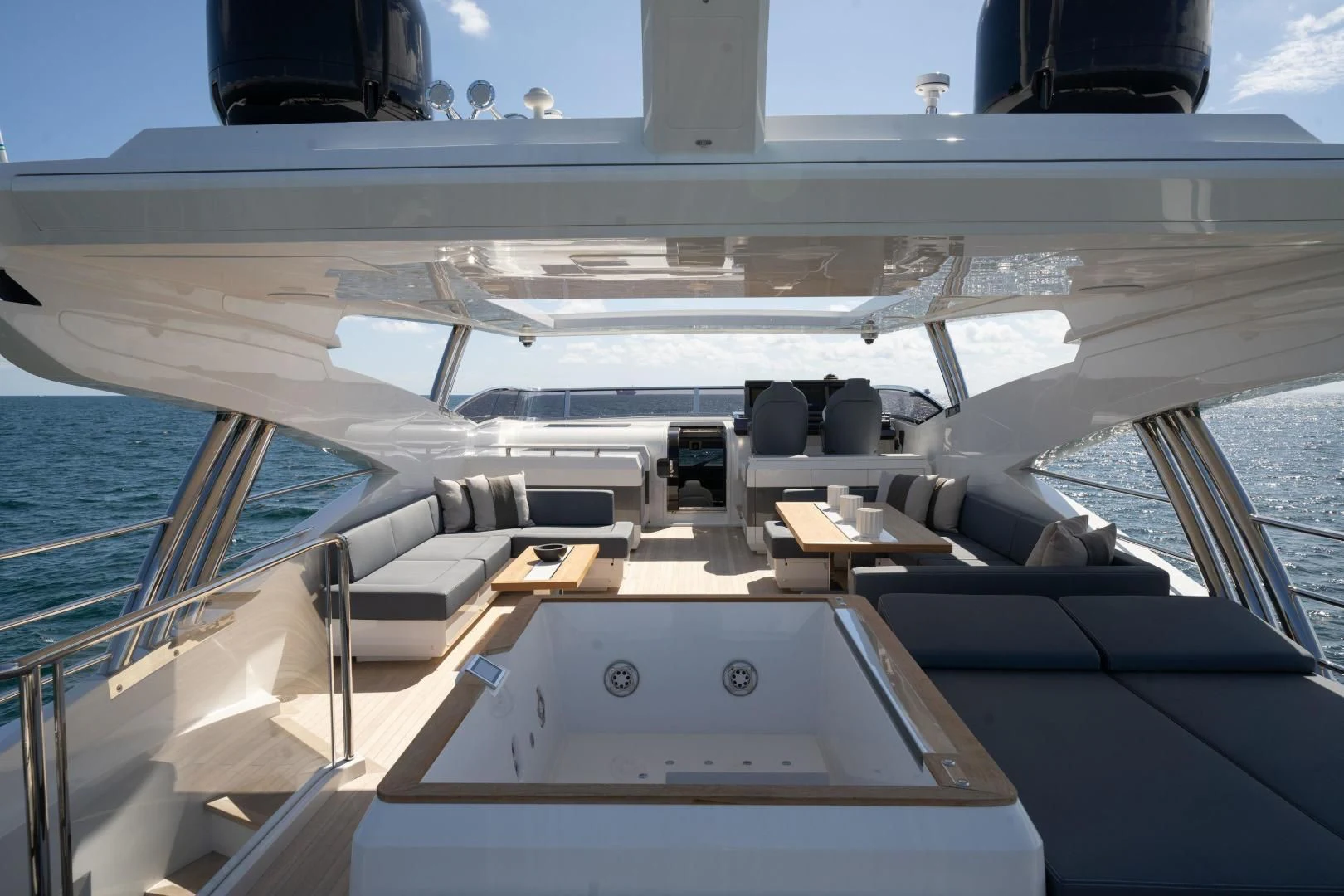 the inside of a boat aboard PEARL Yacht for Sale