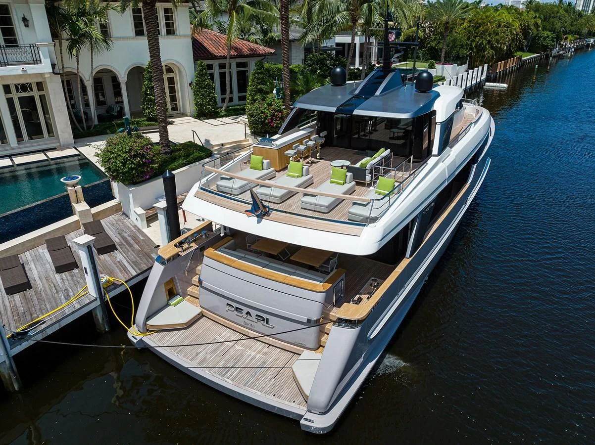 a couple of boats docked aboard PEARL Yacht for Sale