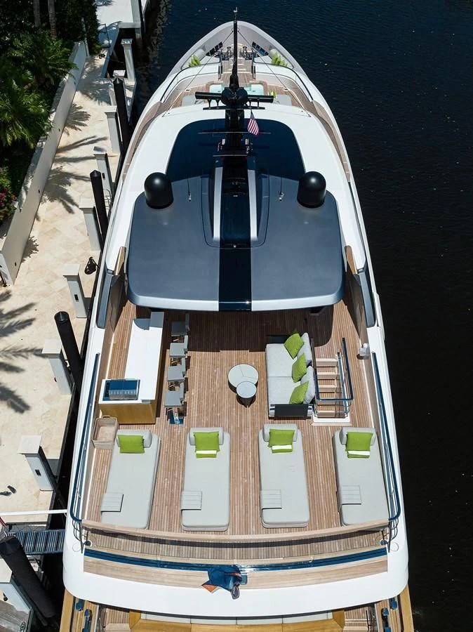 a large white boat aboard PEARL Yacht for Sale