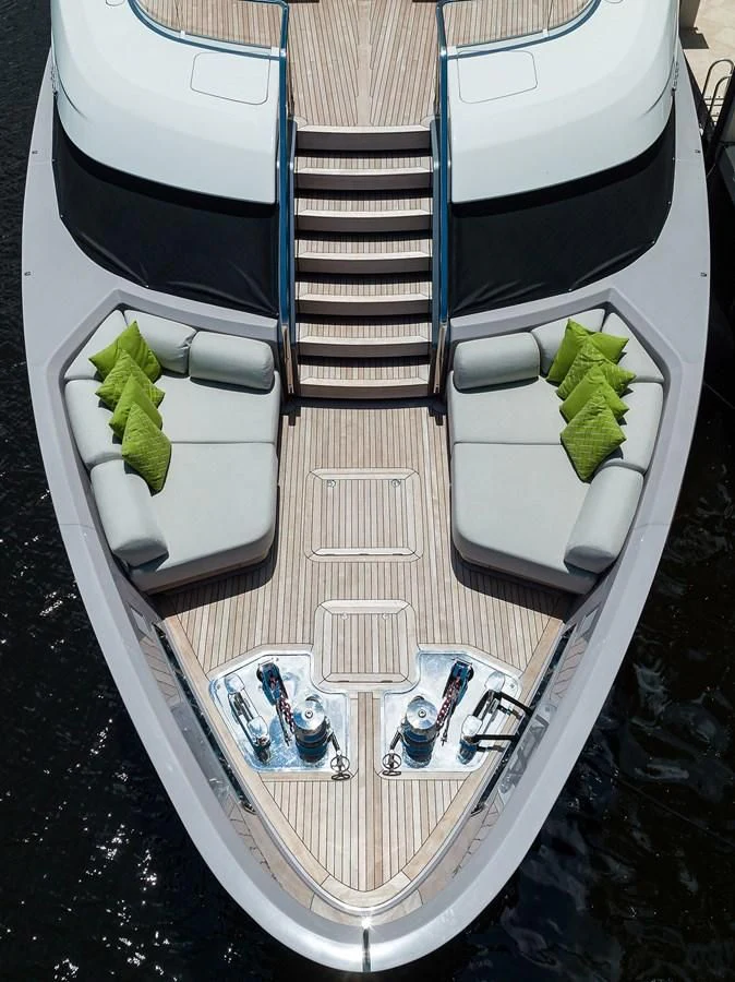 a close-up of a table aboard PEARL Yacht for Sale