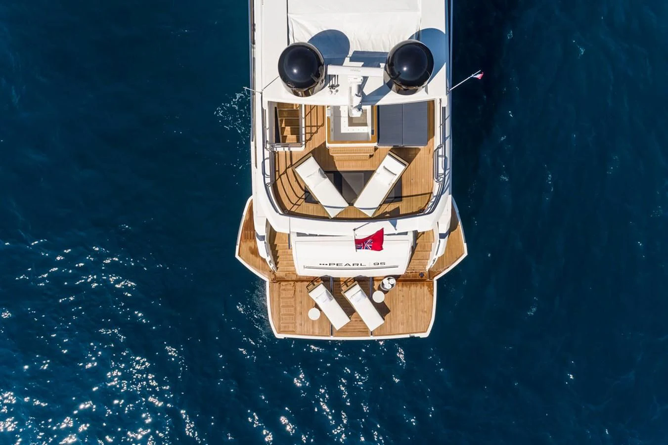 a space ship in space aboard PEARL Yacht for Sale