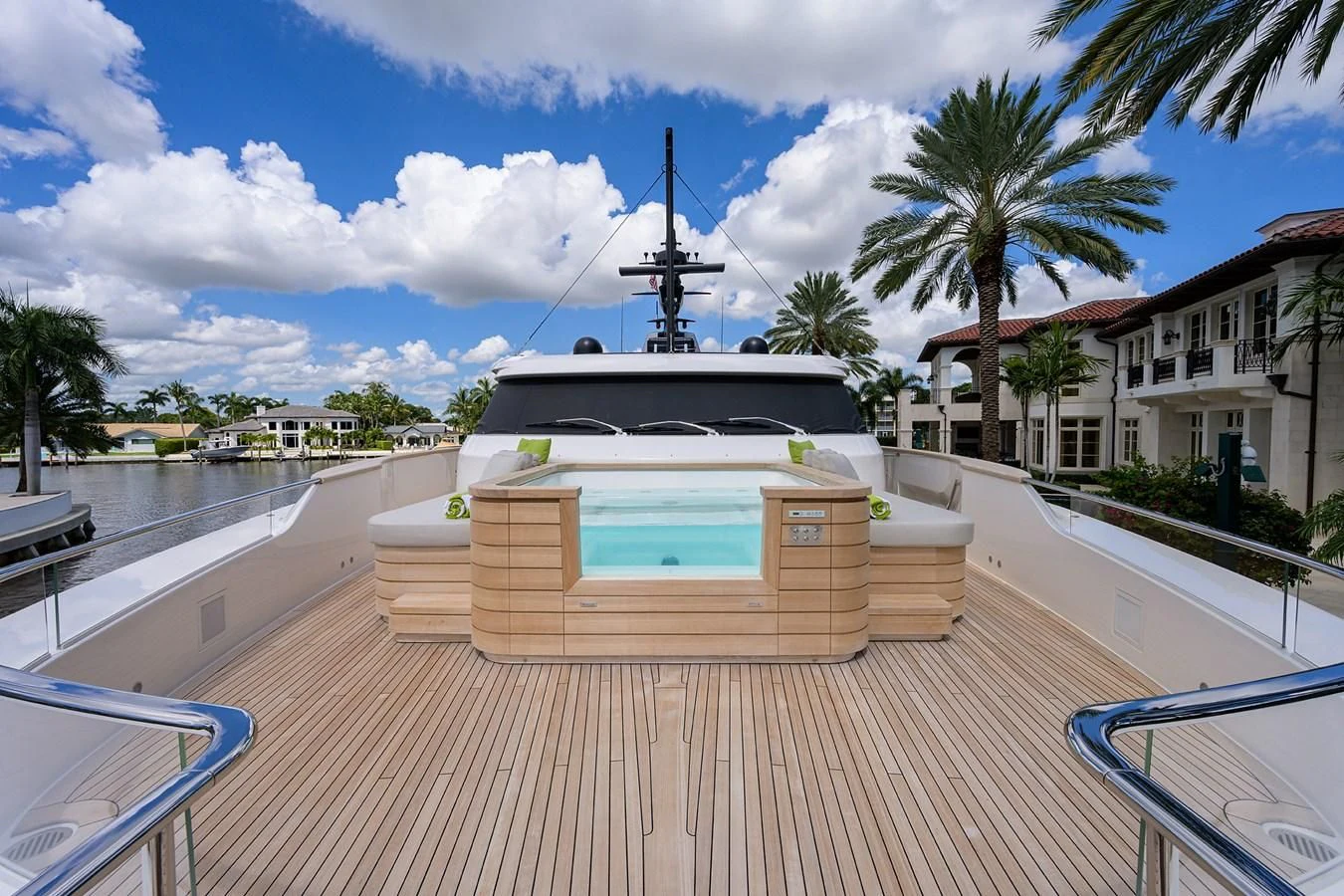 a dock with a boat on it aboard PEARL Yacht for Sale