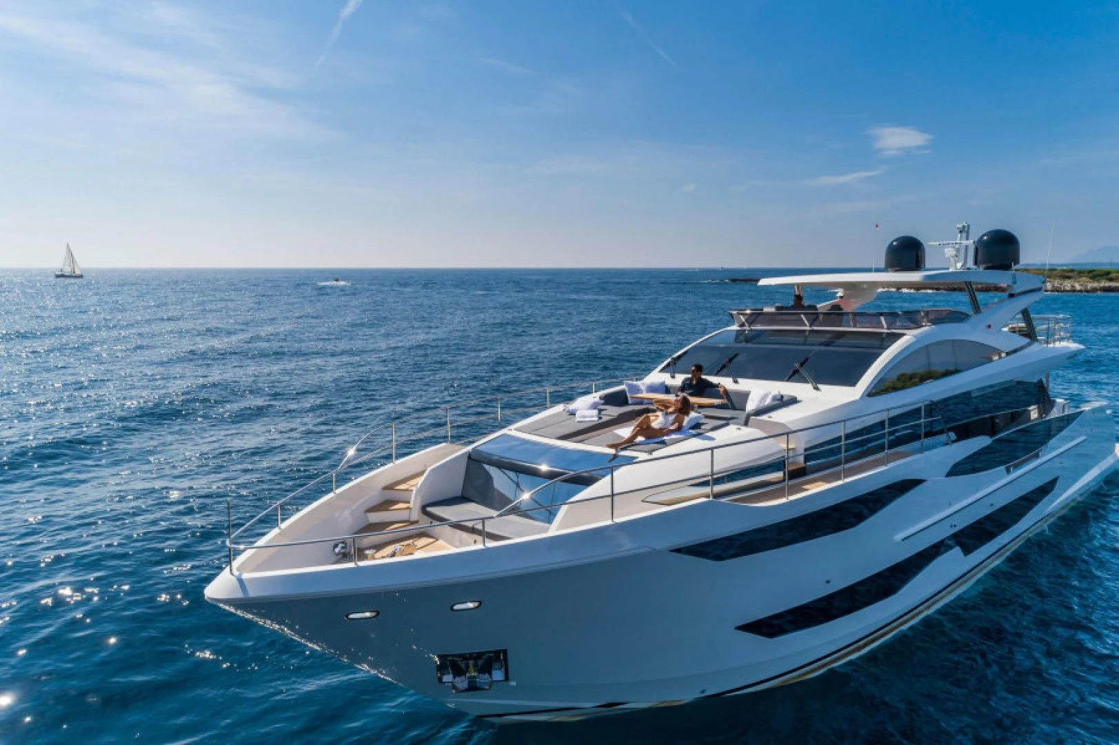 a boat on the water aboard PEARL Yacht for Sale