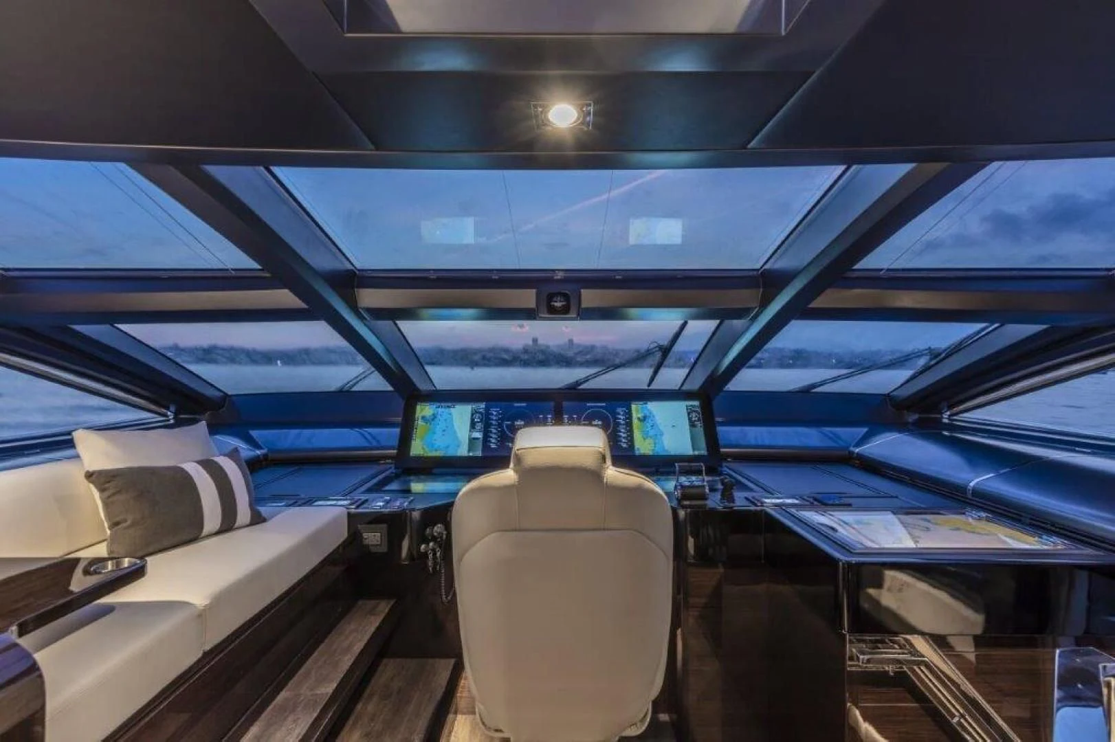 inside of a car aboard PEARL Yacht for Sale