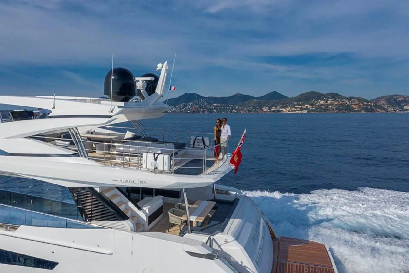 a boat with a propeller and a propeller on it aboard PEARL Yacht for Sale