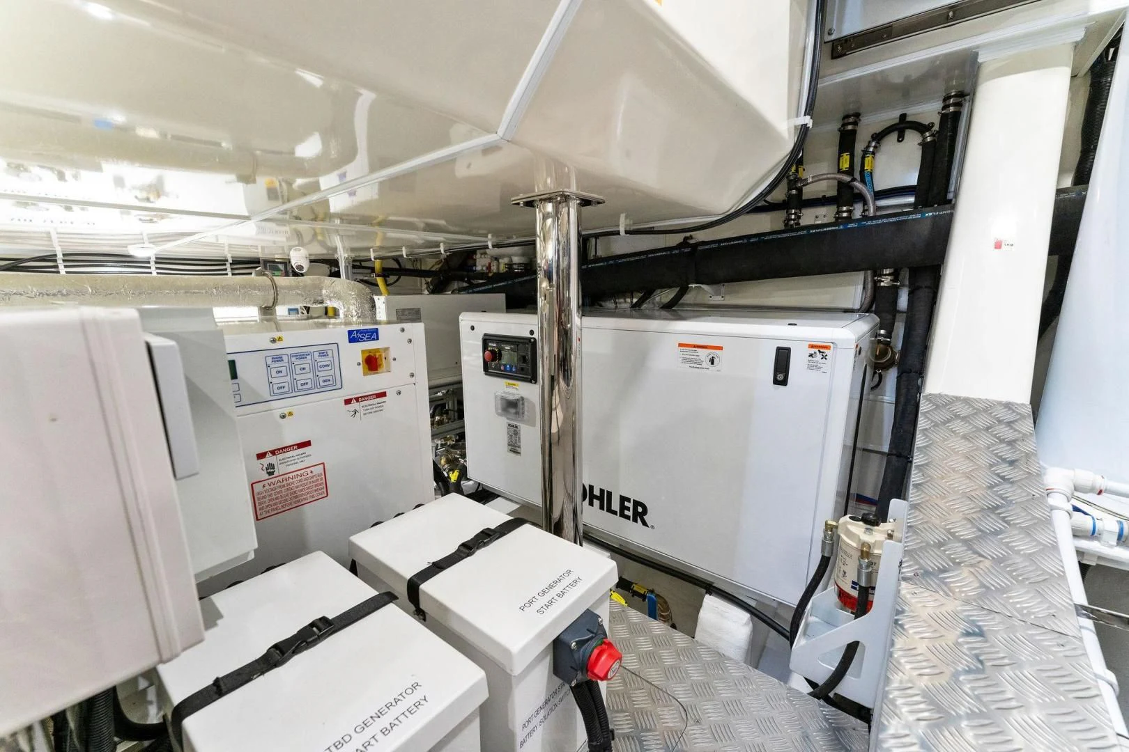 a room with machines and equipment aboard PEARL Yacht for Sale
