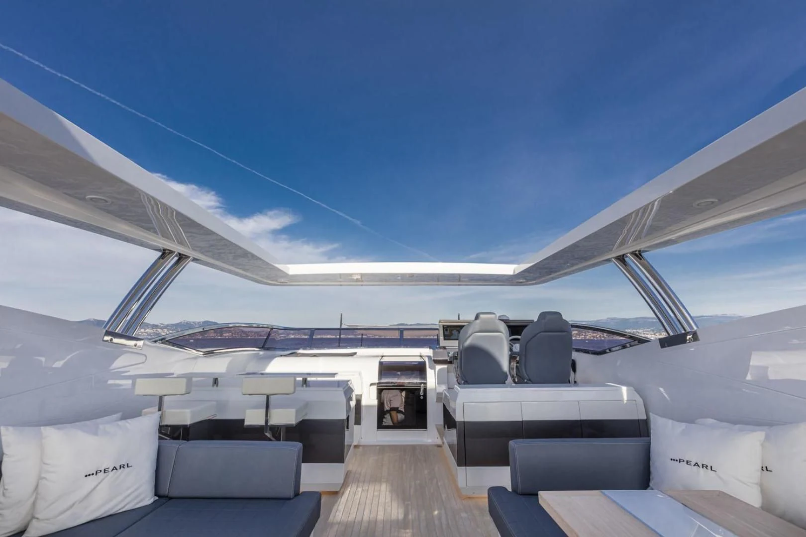 the inside of a plane aboard PEARL Yacht for Sale