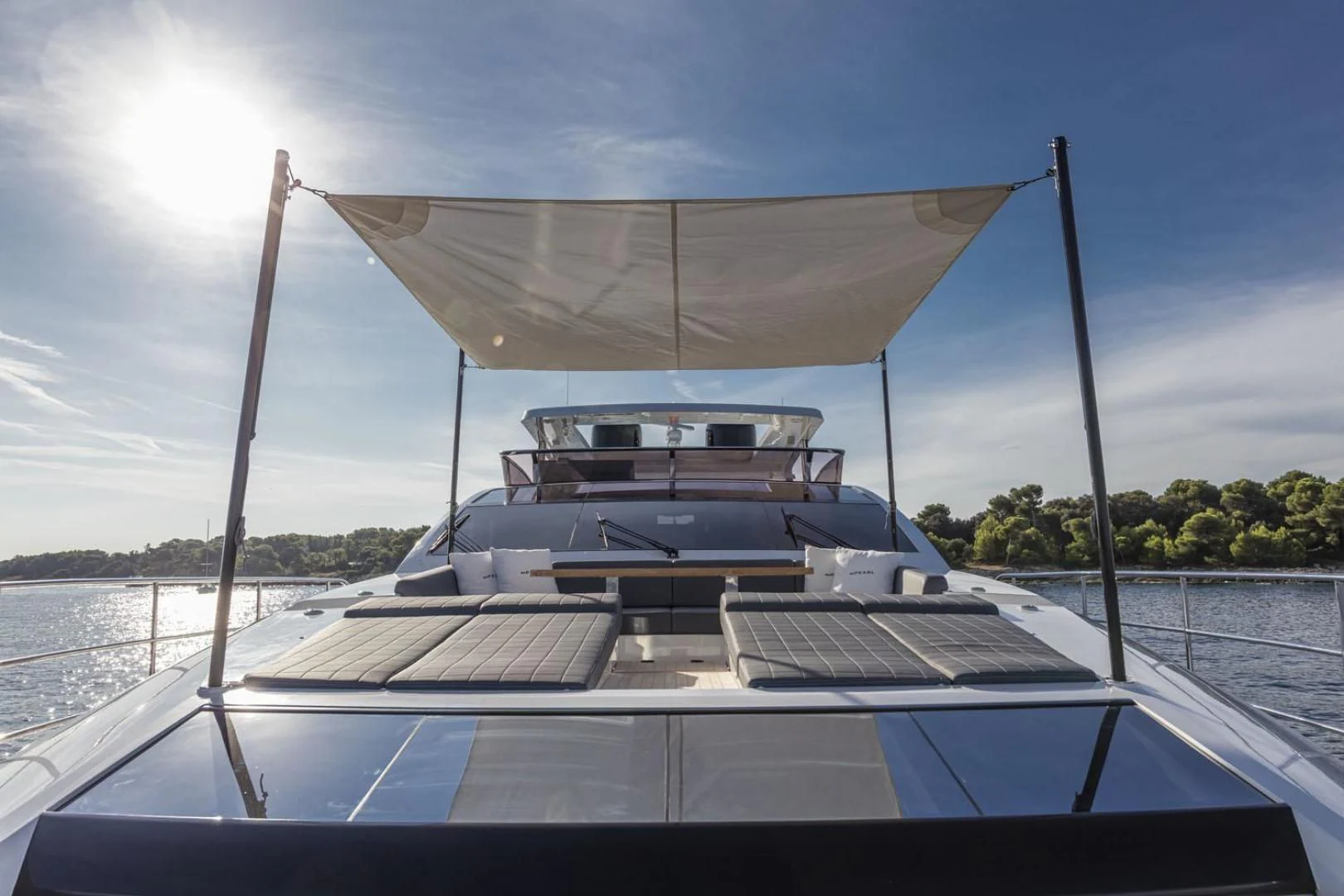 a boat on a body of water aboard PEARL Yacht for Sale
