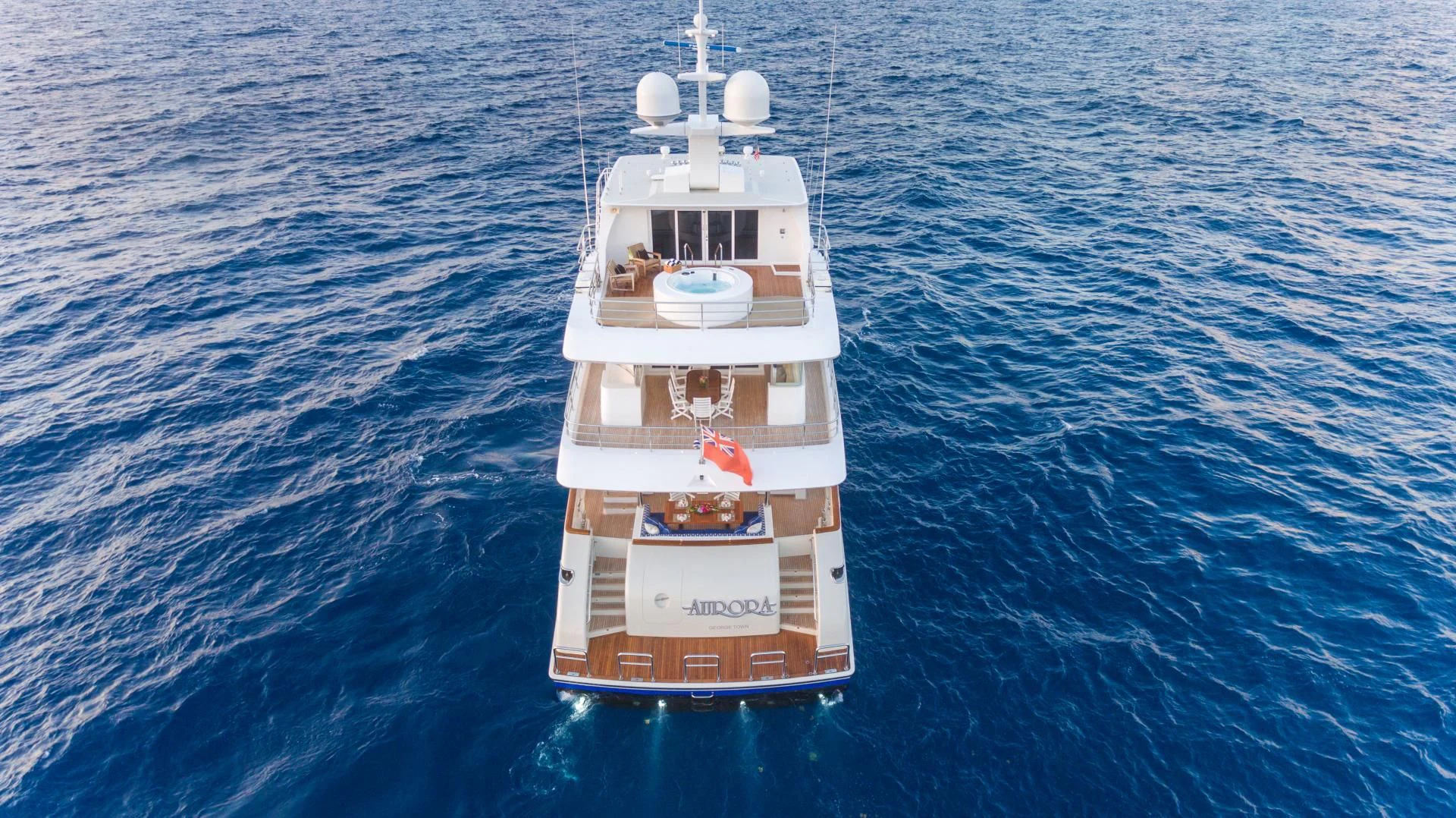 a boat in the water aboard MY AURORA Yacht for Sale