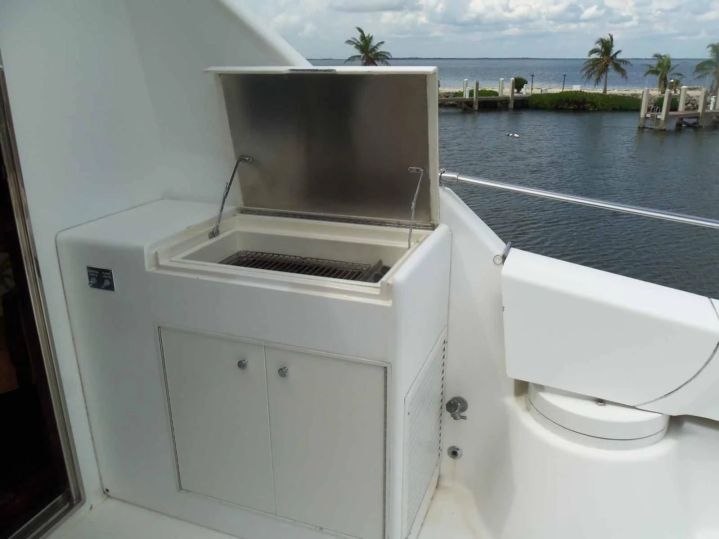 a white machine on a boat aboard OHANA Yacht for Sale