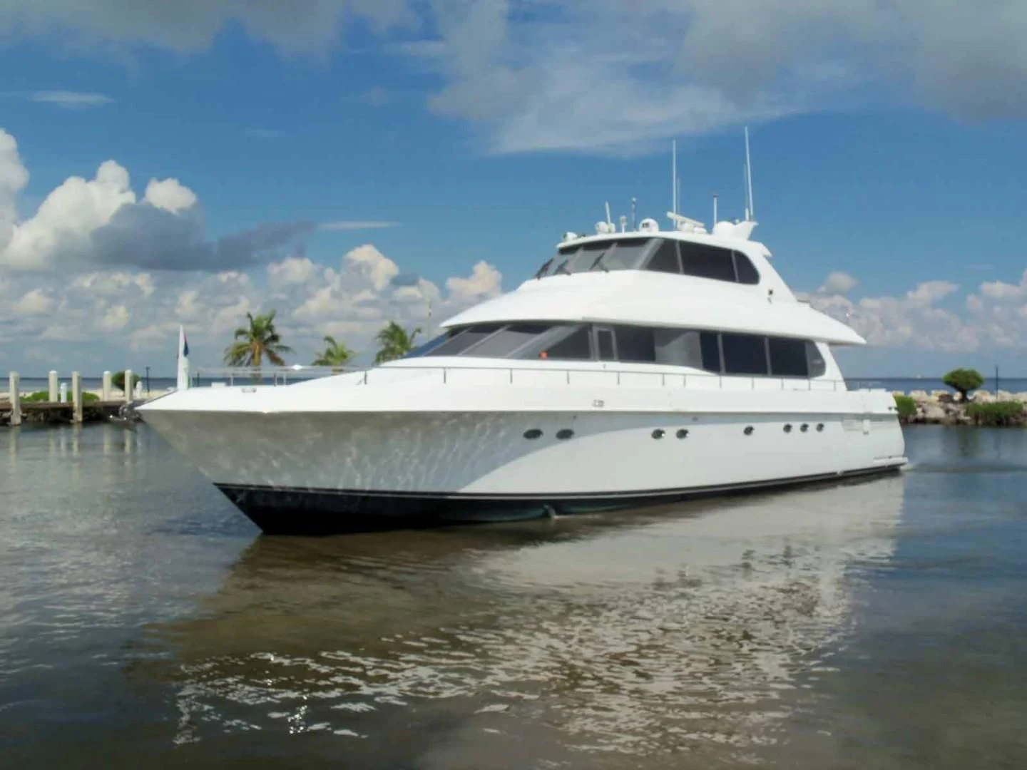 a boat in the water aboard OHANA Yacht for Sale