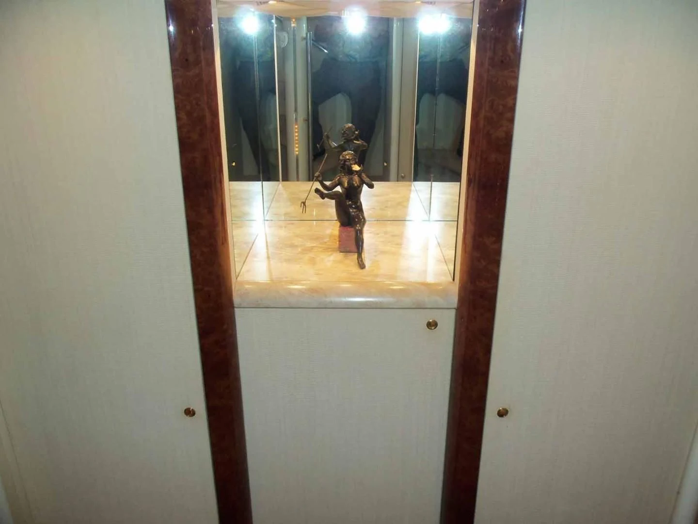 a statue in a room aboard OHANA Yacht for Sale