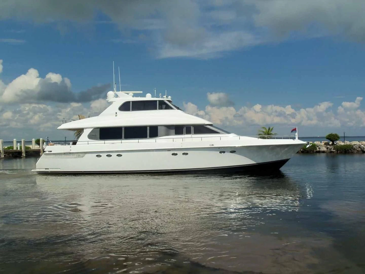 a boat in the water aboard OHANA Yacht for Sale