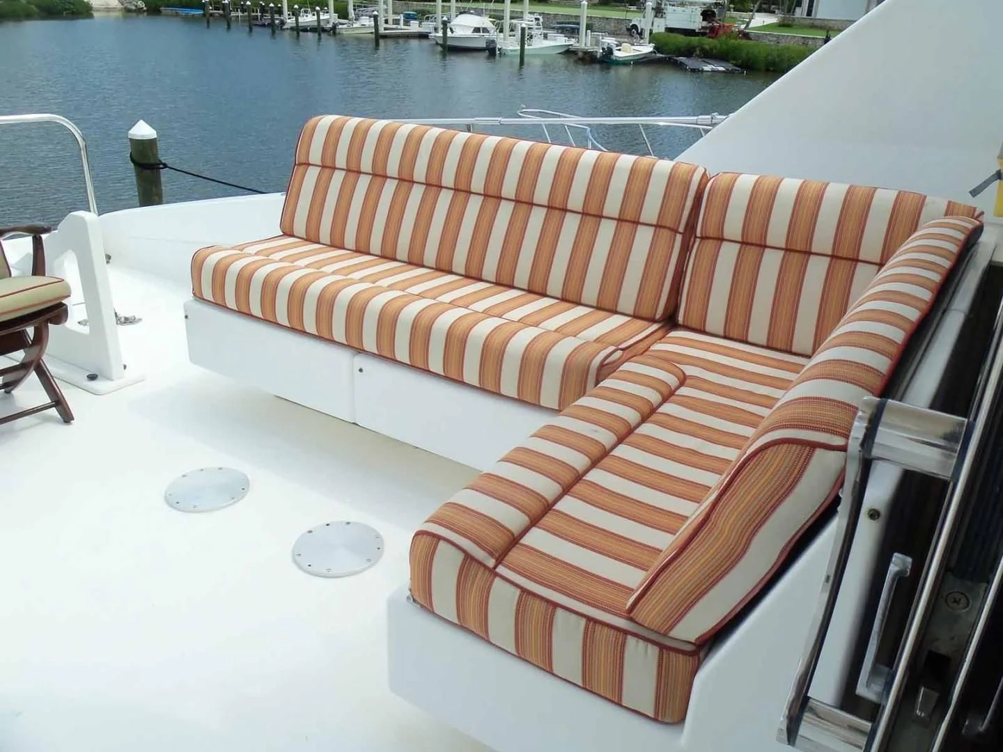 a boat on a deck aboard OHANA Yacht for Sale