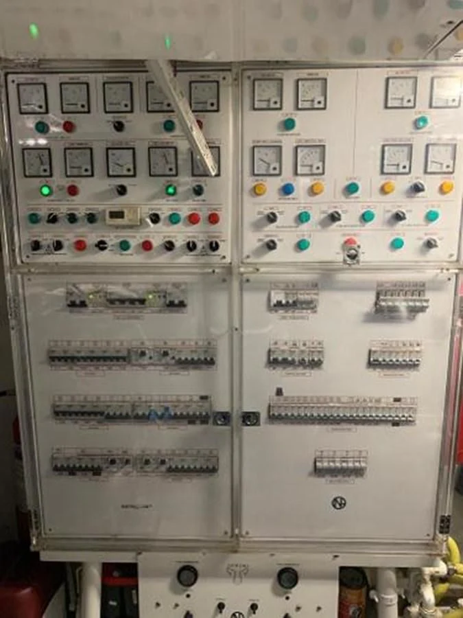 a white board with colorful buttons aboard 2008 ARNO LEOPARD Yacht for Sale