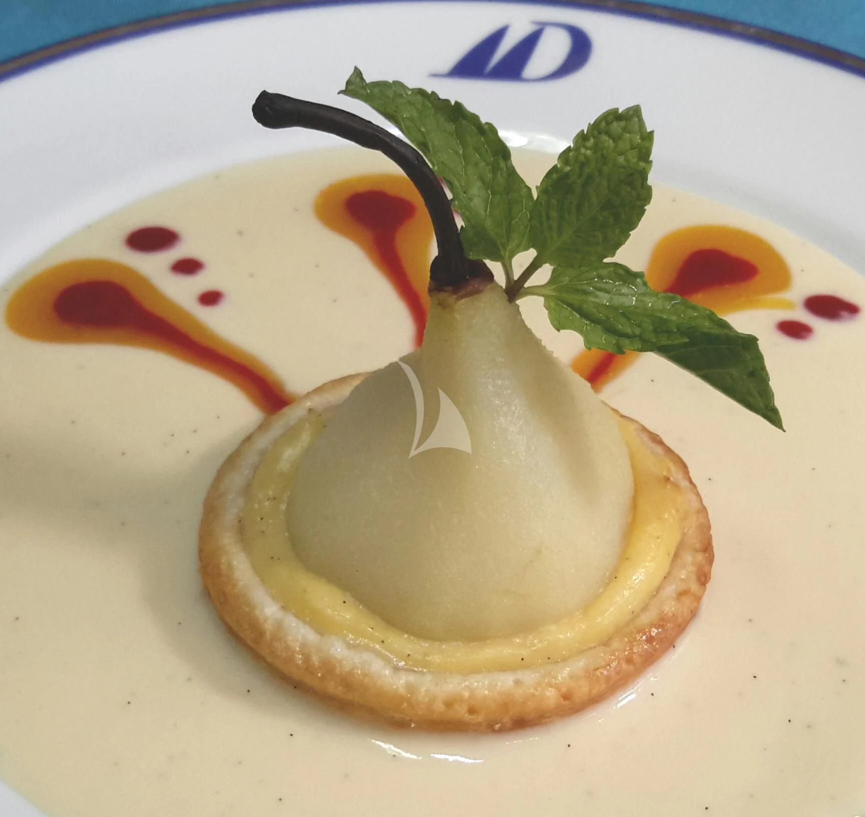 a plate of food aboard DOUCE FRANCE Yacht for Sale