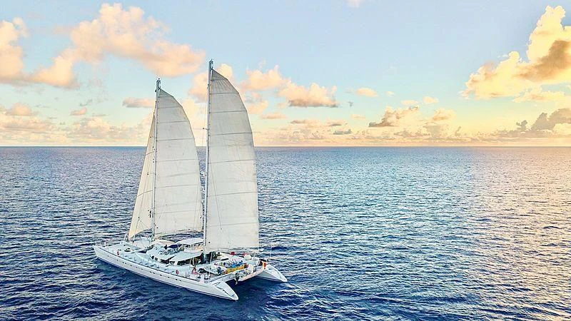 a sailboat on the water aboard DOUCE FRANCE Yacht for Sale
