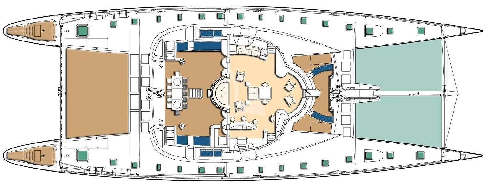 a drawing of a building aboard DOUCE FRANCE Yacht for Sale