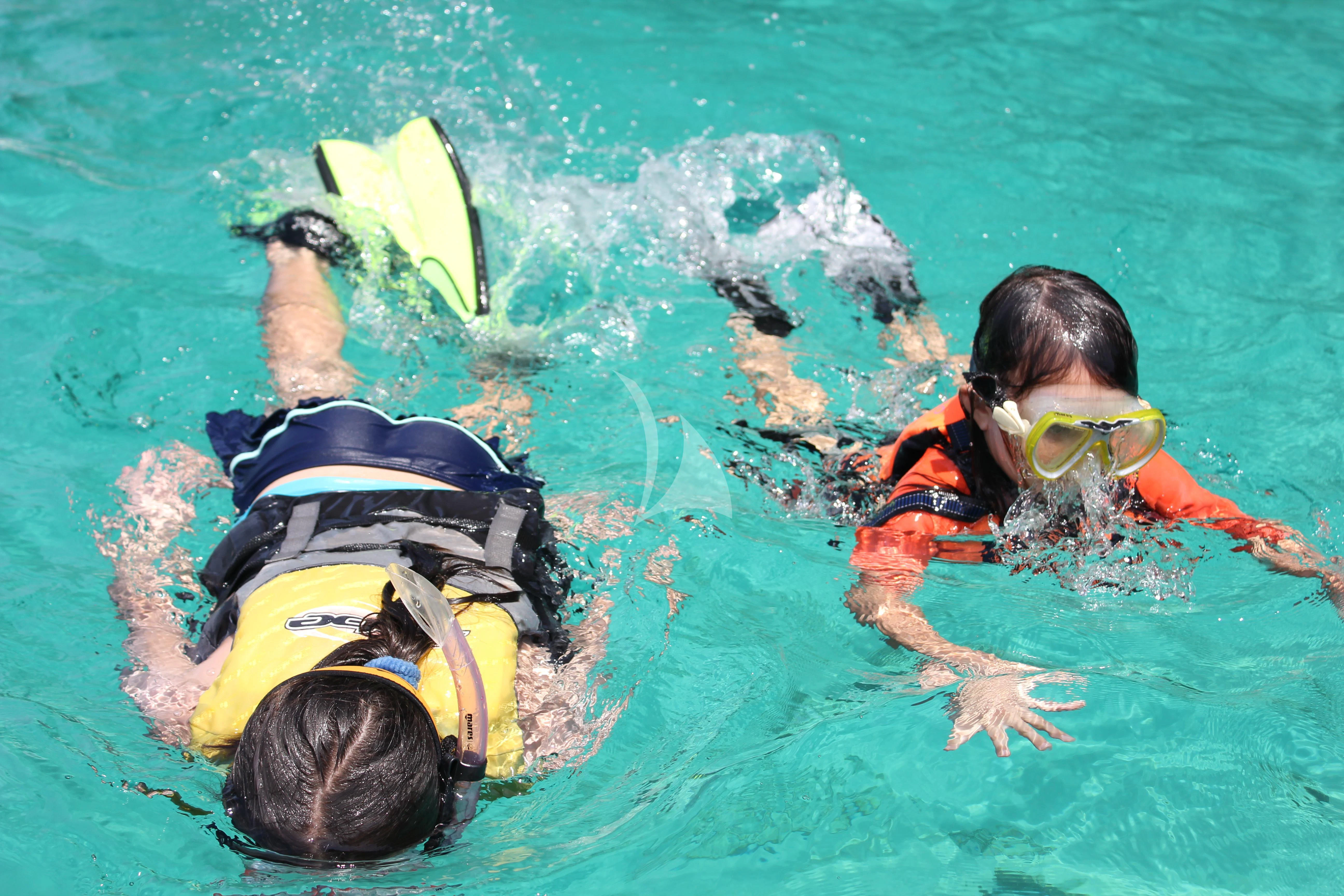 a person in the water aboard DOUCE FRANCE Yacht for Sale